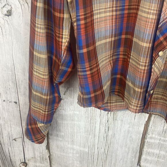 Vintage Wrangler Snap Button Western Button Down Size M  160 - Picture 3 of 9